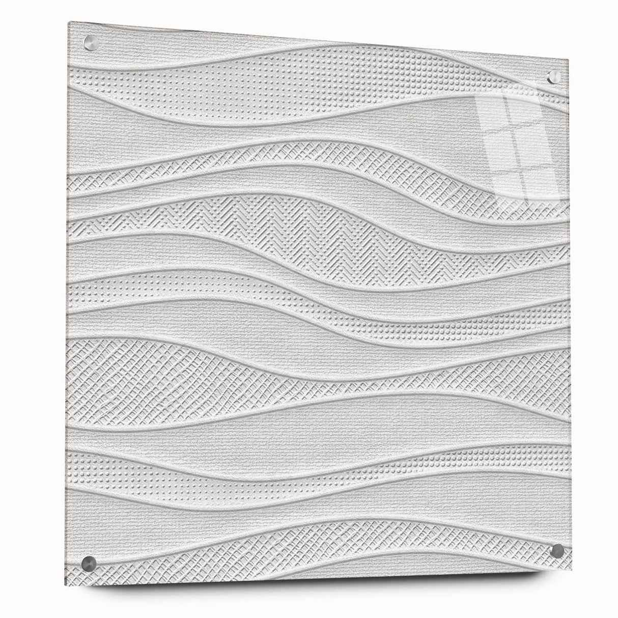 Timeless Textures Abstract Wall Art – Wavy Layered White Pattern