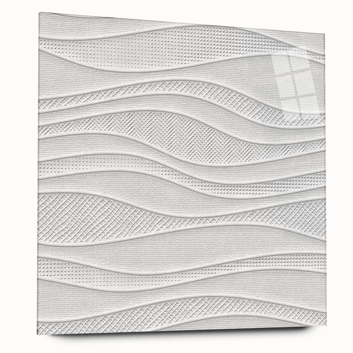 Timeless Textures Abstract Wall Art – Wavy Layered White Pattern