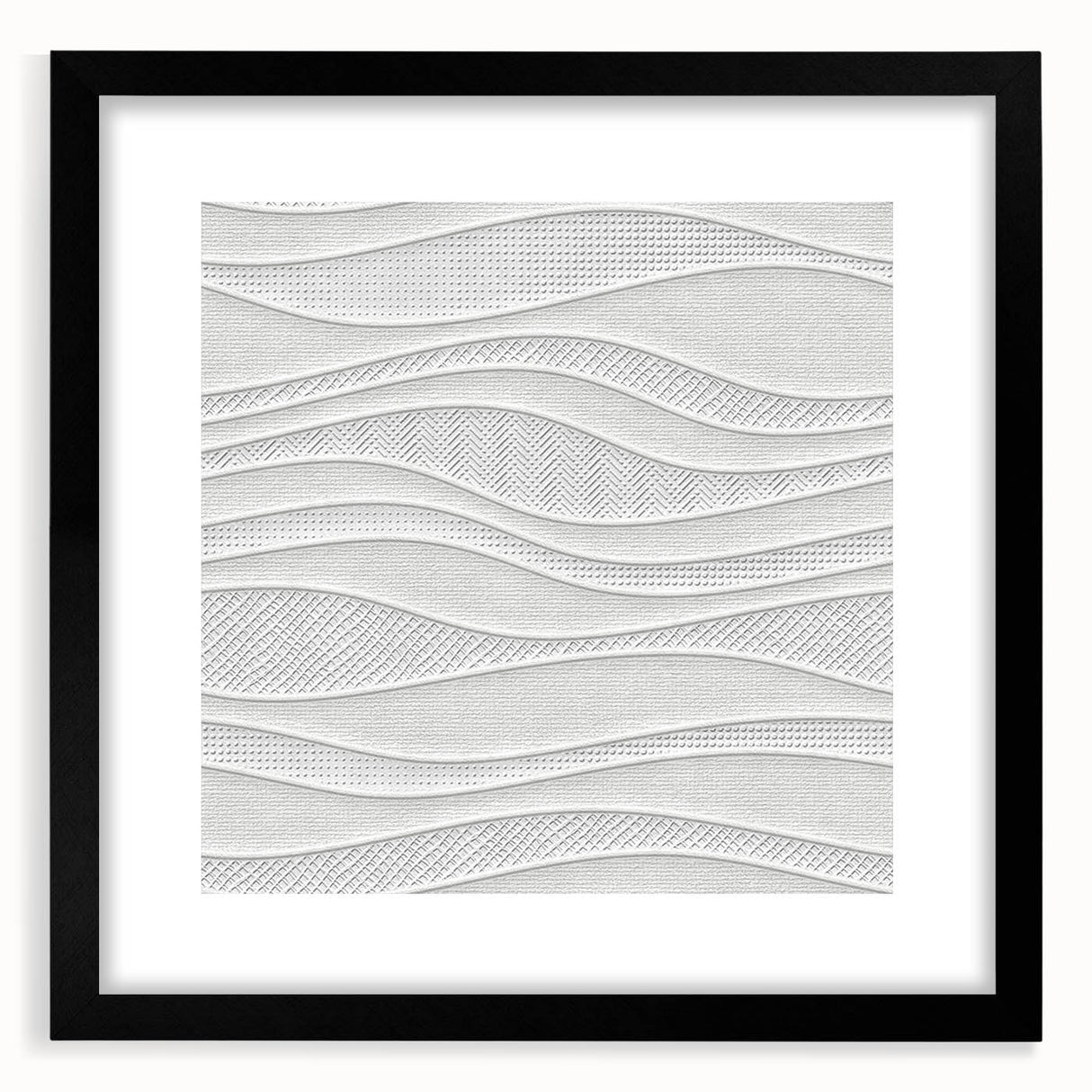 Timeless Textures Abstract Wall Art – Wavy Layered White Pattern