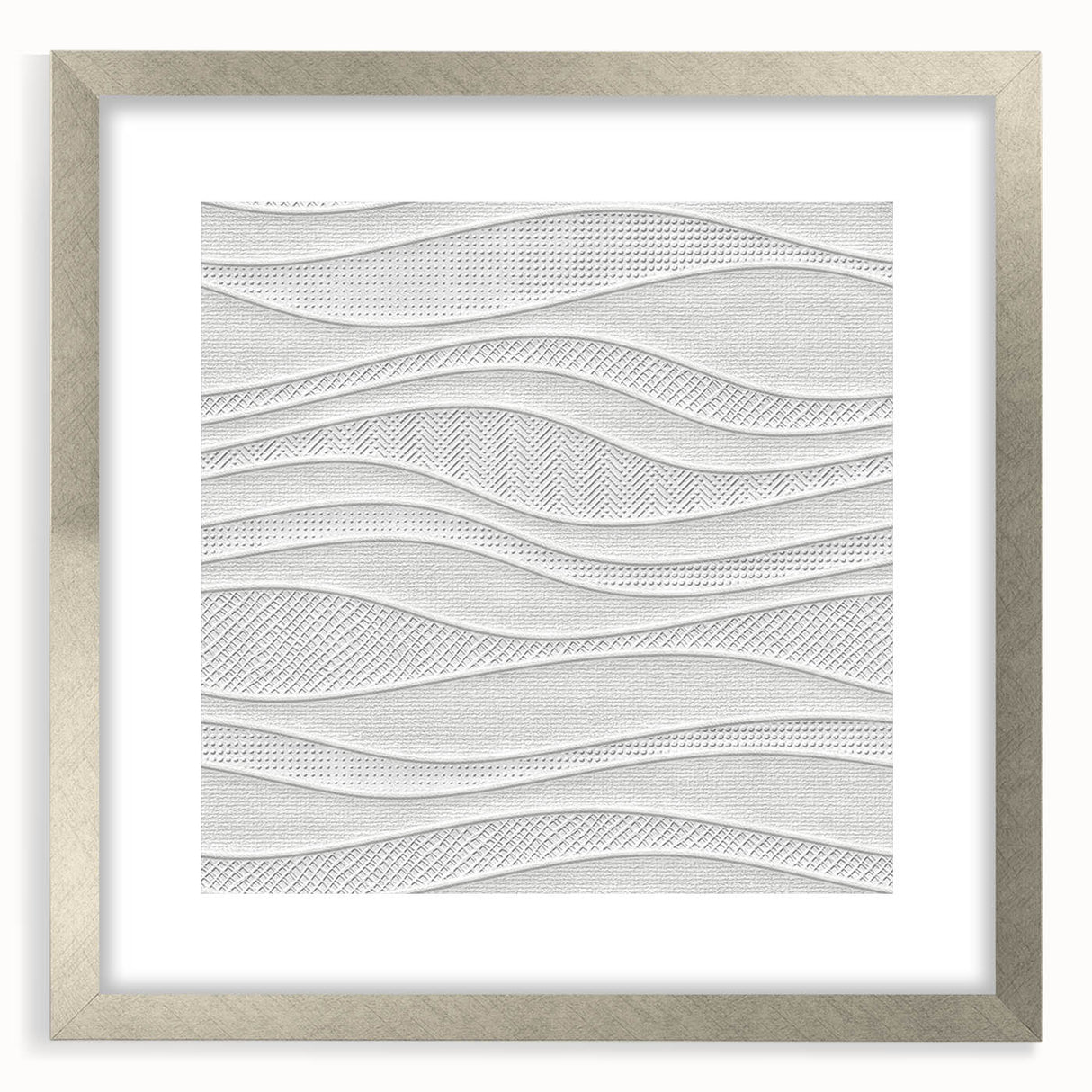 Timeless Textures Abstract Wall Art – Wavy Layered White Pattern