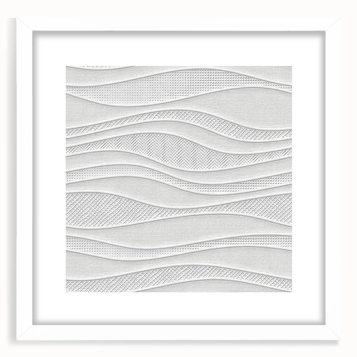 Timeless Textures Abstract Wall Art – Wavy Layered White Pattern