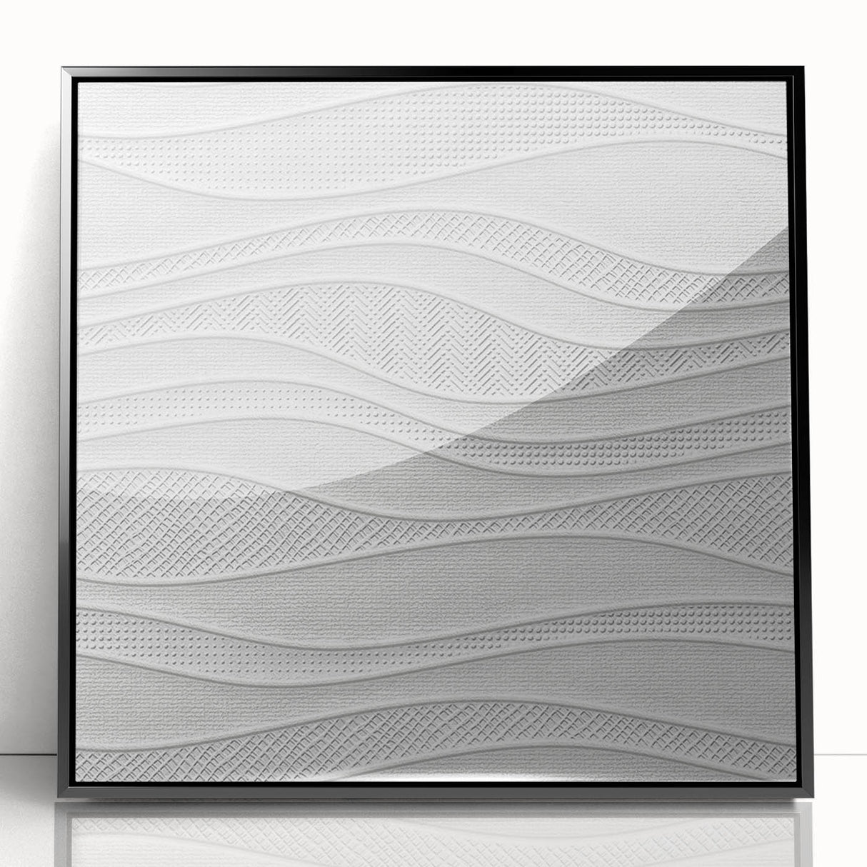 Timeless Textures Abstract Wall Art – Wavy Layered White Pattern
