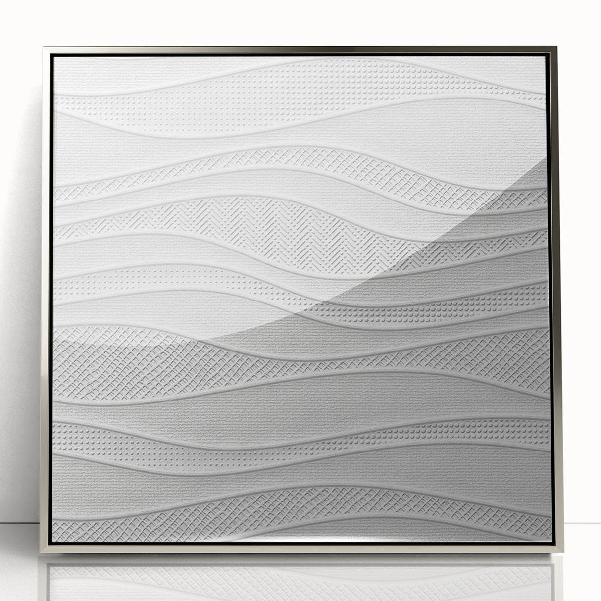Timeless Textures Abstract Wall Art – Wavy Layered White Pattern