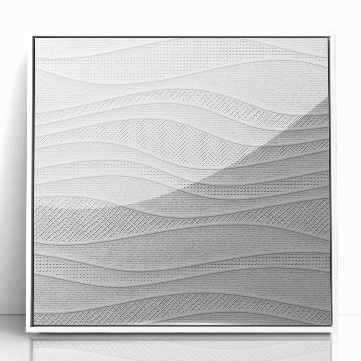 Timeless Textures Abstract Wall Art – Wavy Layered White Pattern
