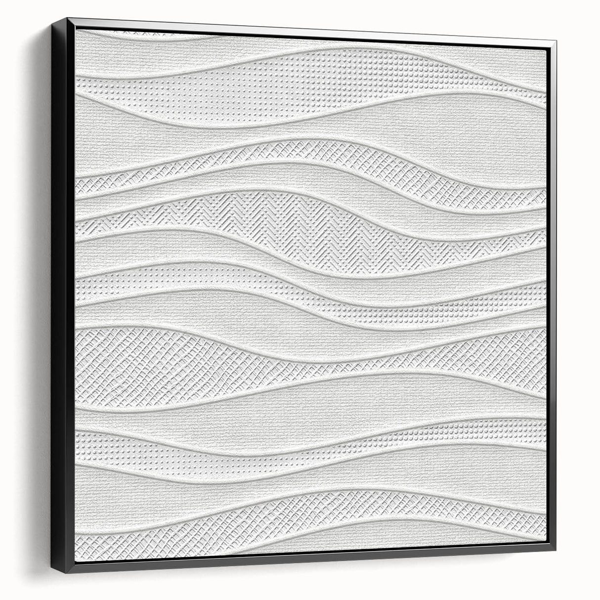 Timeless Textures Abstract Wall Art – Wavy Layered White Pattern