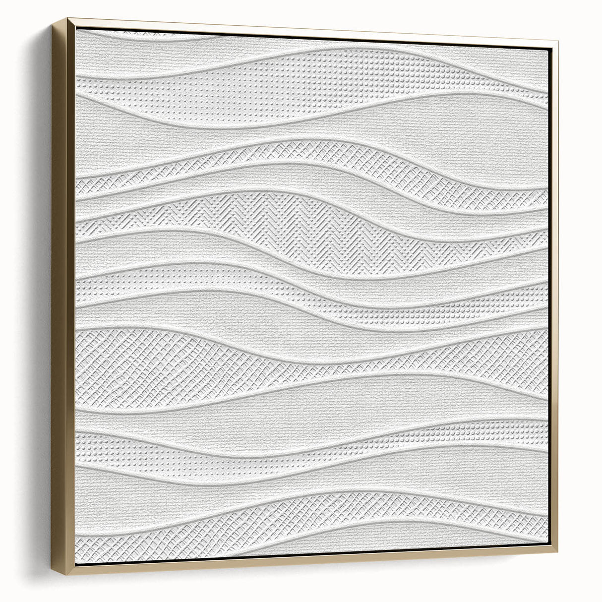 Timeless Textures Abstract Wall Art – Wavy Layered White Pattern