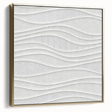 Timeless Textures Abstract Wall Art – Wavy Layered White Pattern
