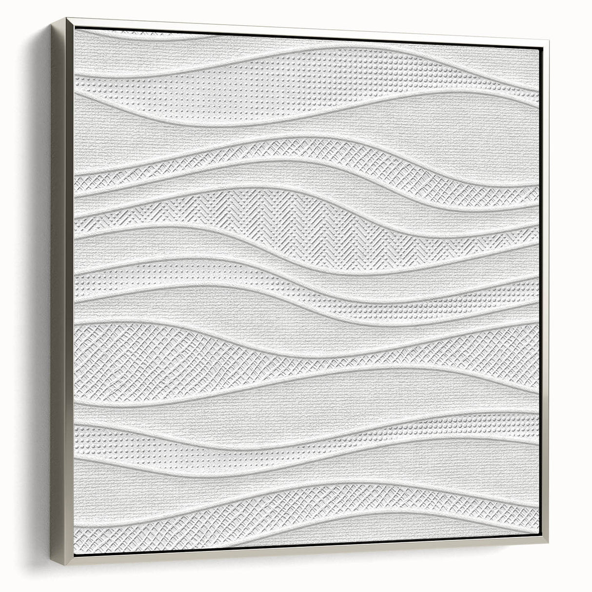 Timeless Textures Abstract Wall Art – Wavy Layered White Pattern