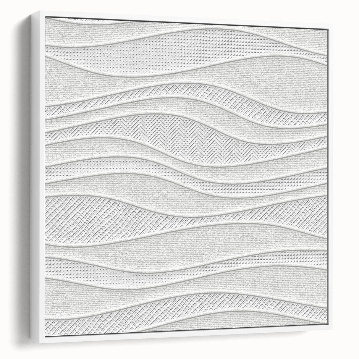 Timeless Textures Abstract Wall Art – Wavy Layered White Pattern