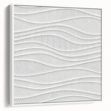 Timeless Textures Abstract Wall Art – Wavy Layered White Pattern