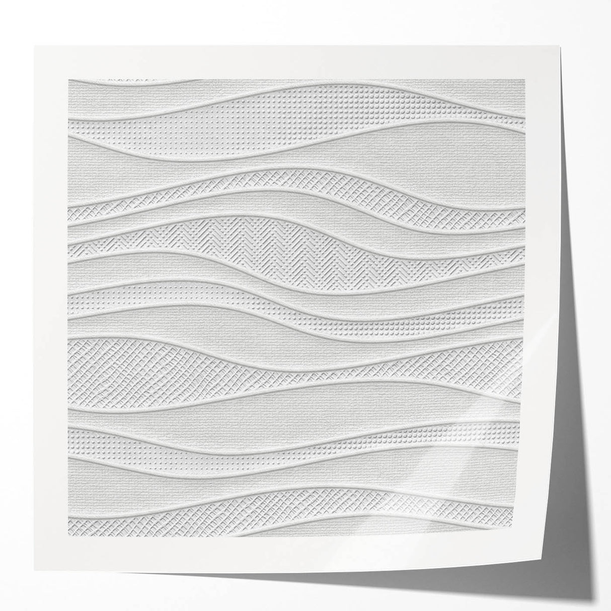 Timeless Textures Abstract Wall Art – Wavy Layered White Pattern