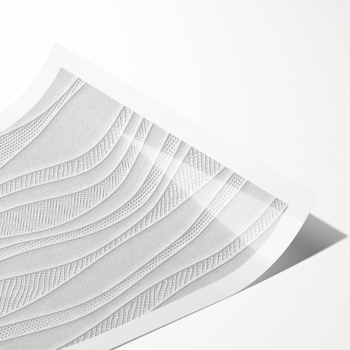 Timeless Textures Abstract Wall Art – Wavy Layered White Pattern
