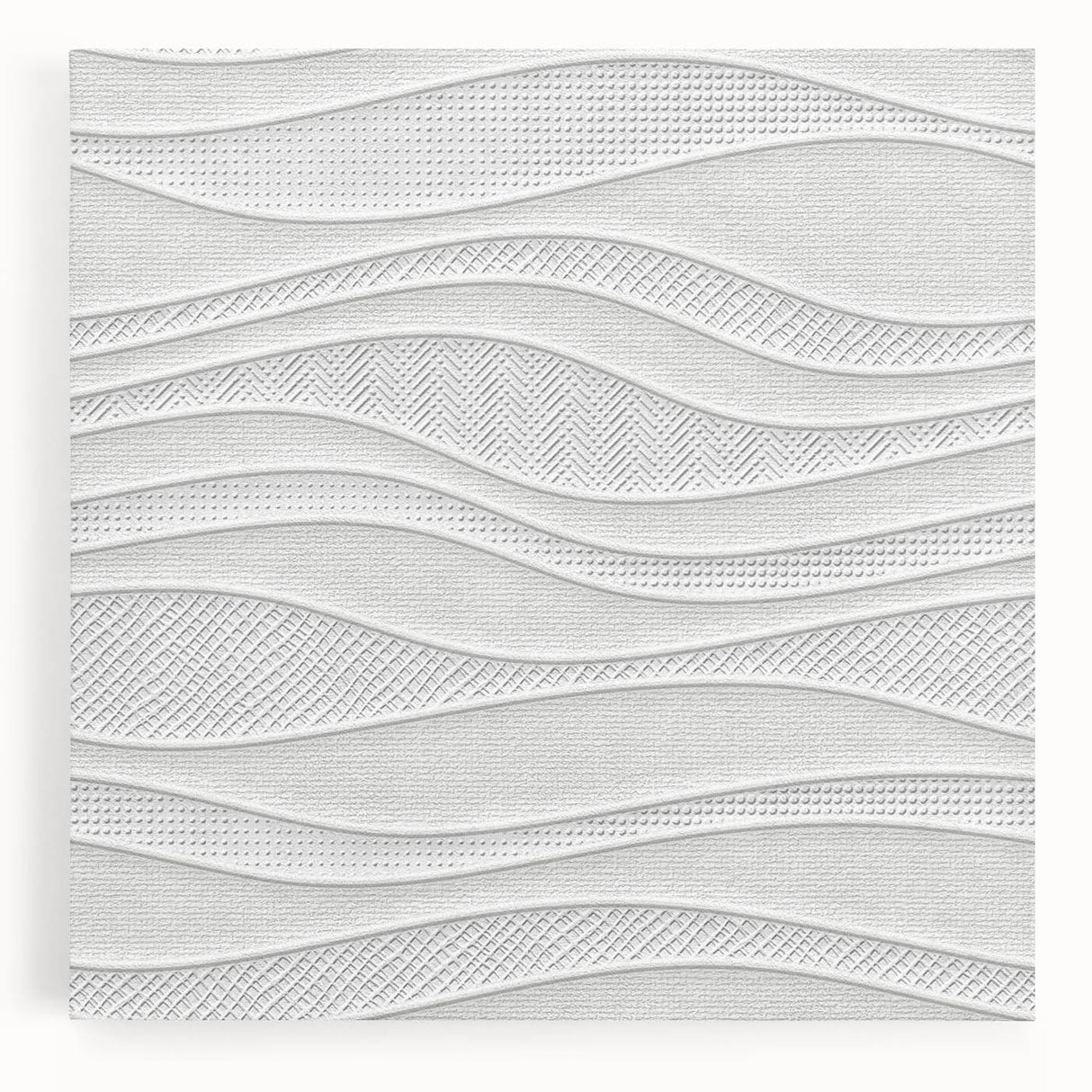Timeless Textures Abstract Wall Art – Wavy Layered White Pattern