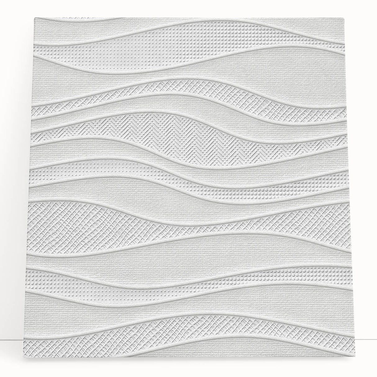 Timeless Textures Abstract Wall Art – Wavy Layered White Pattern