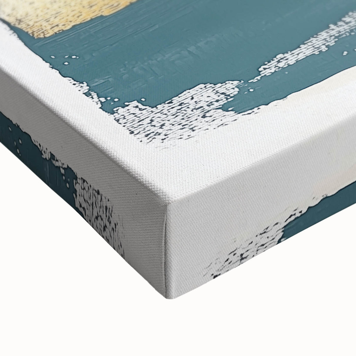 Minimalist Wall Decor – Teal, Gold & Gray Textured Abstract Brush Art