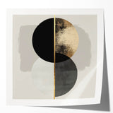 Earthen Harmony Abstracts – Gold & Black Geometric Wall Composition