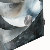High Contrast Abstract Paintings – Metallic Silver Wave Texture
