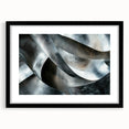 High Contrast Abstract Paintings – Metallic Silver Wave Texture