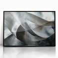 High Contrast Abstract Paintings – Metallic Silver Wave Texture