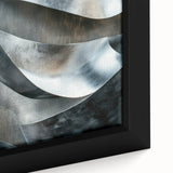 High Contrast Abstract Paintings – Metallic Silver Wave Texture