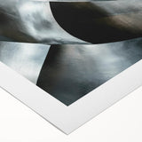 High Contrast Abstract Paintings – Metallic Silver Wave Texture