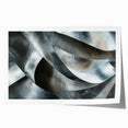 High Contrast Abstract Paintings – Metallic Silver Wave Texture