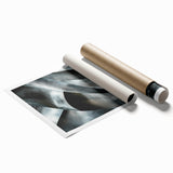 High Contrast Abstract Paintings – Metallic Silver Wave Texture