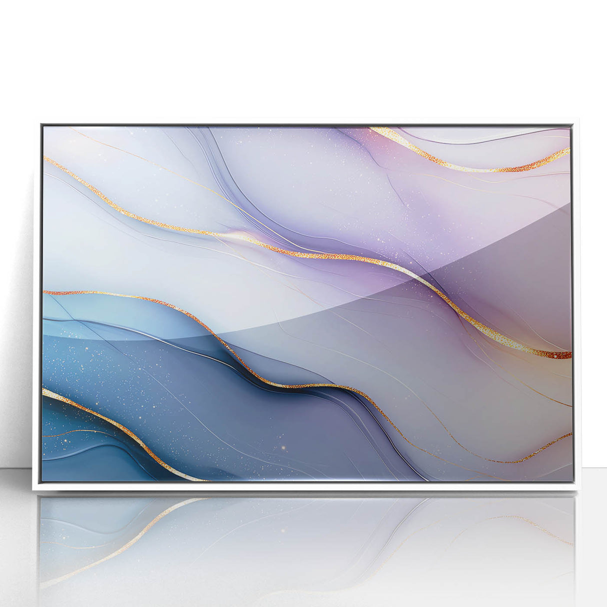 Elegant Abstract Wall Art – Light Blue & Lilac Luxury Print