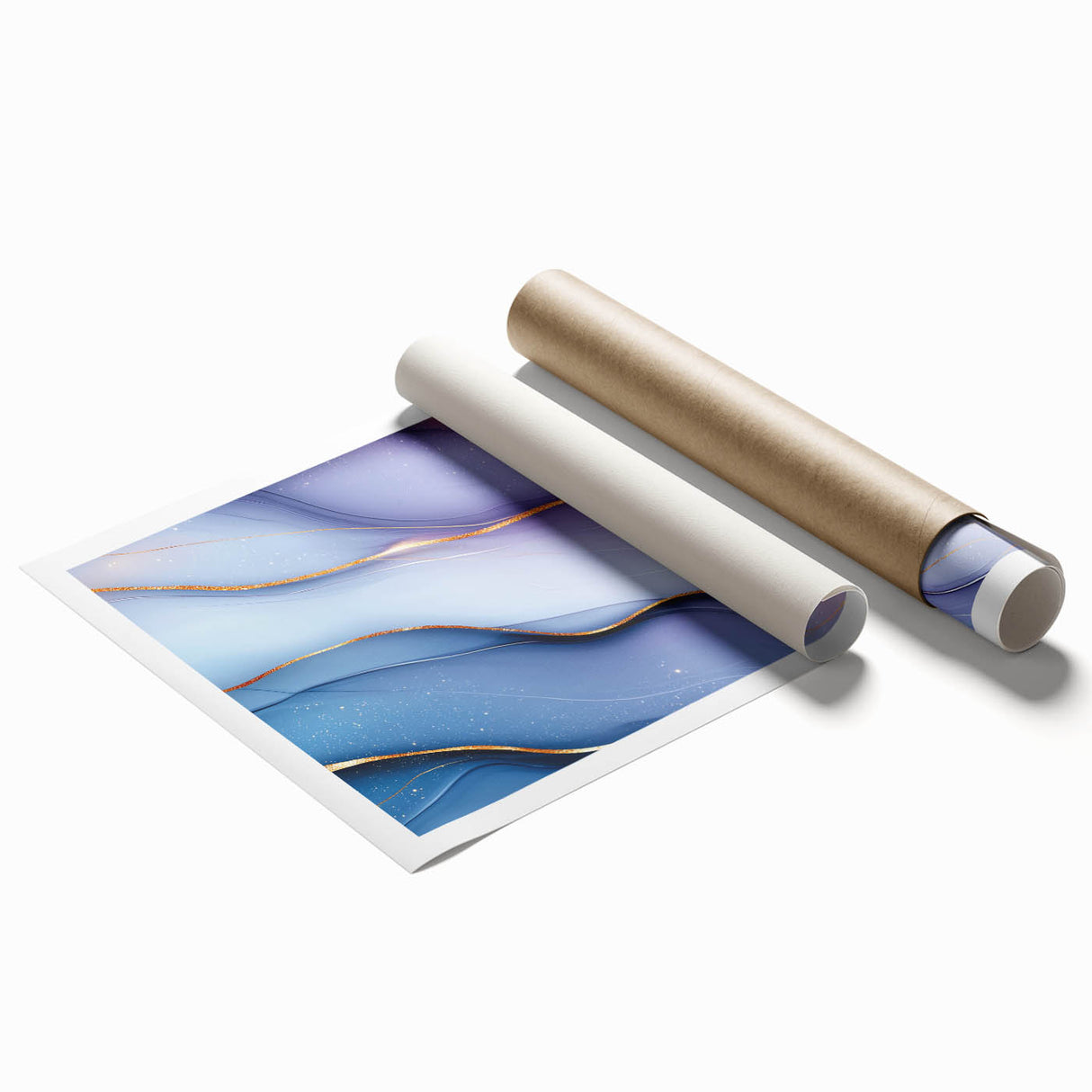 Elegant Abstract Wall Art – Light Blue & Lilac Luxury Print