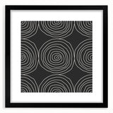 Modern Abstract Wall Art - Black and White Spiral Geometric Print