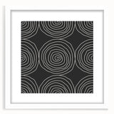 Modern Abstract Wall Art - Black and White Spiral Geometric Print