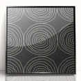 Modern Abstract Wall Art - Black and White Spiral Geometric Print