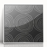 Modern Abstract Wall Art - Black and White Spiral Geometric Print