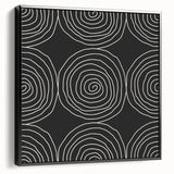 Modern Abstract Wall Art - Black and White Spiral Geometric Print