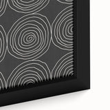 Modern Abstract Wall Art - Black and White Spiral Geometric Print