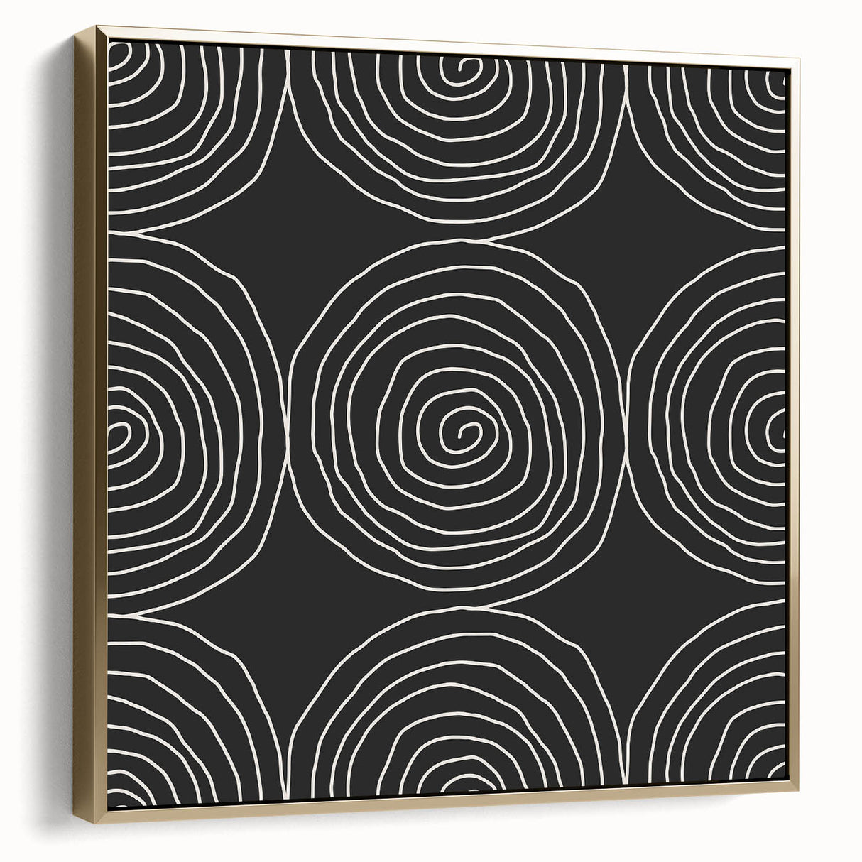 Modern Abstract Wall Art - Black and White Spiral Geometric Print