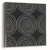 Modern Abstract Wall Art - Black and White Spiral Geometric Print