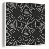 Modern Abstract Wall Art - Black and White Spiral Geometric Print
