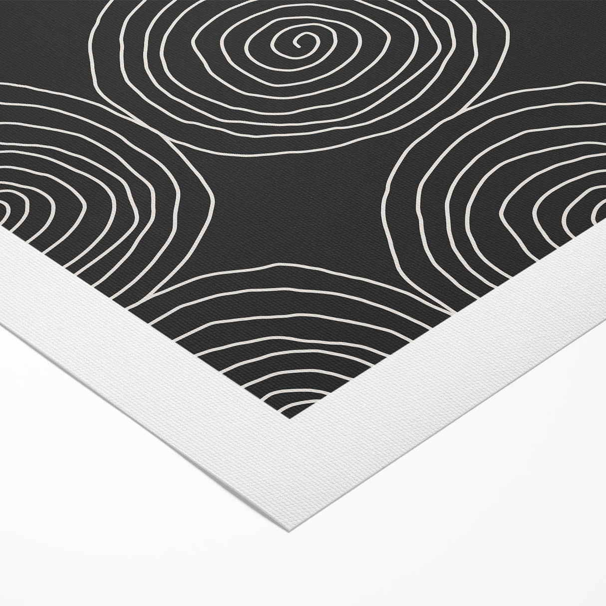 Modern Abstract Wall Art - Black and White Spiral Geometric Print
