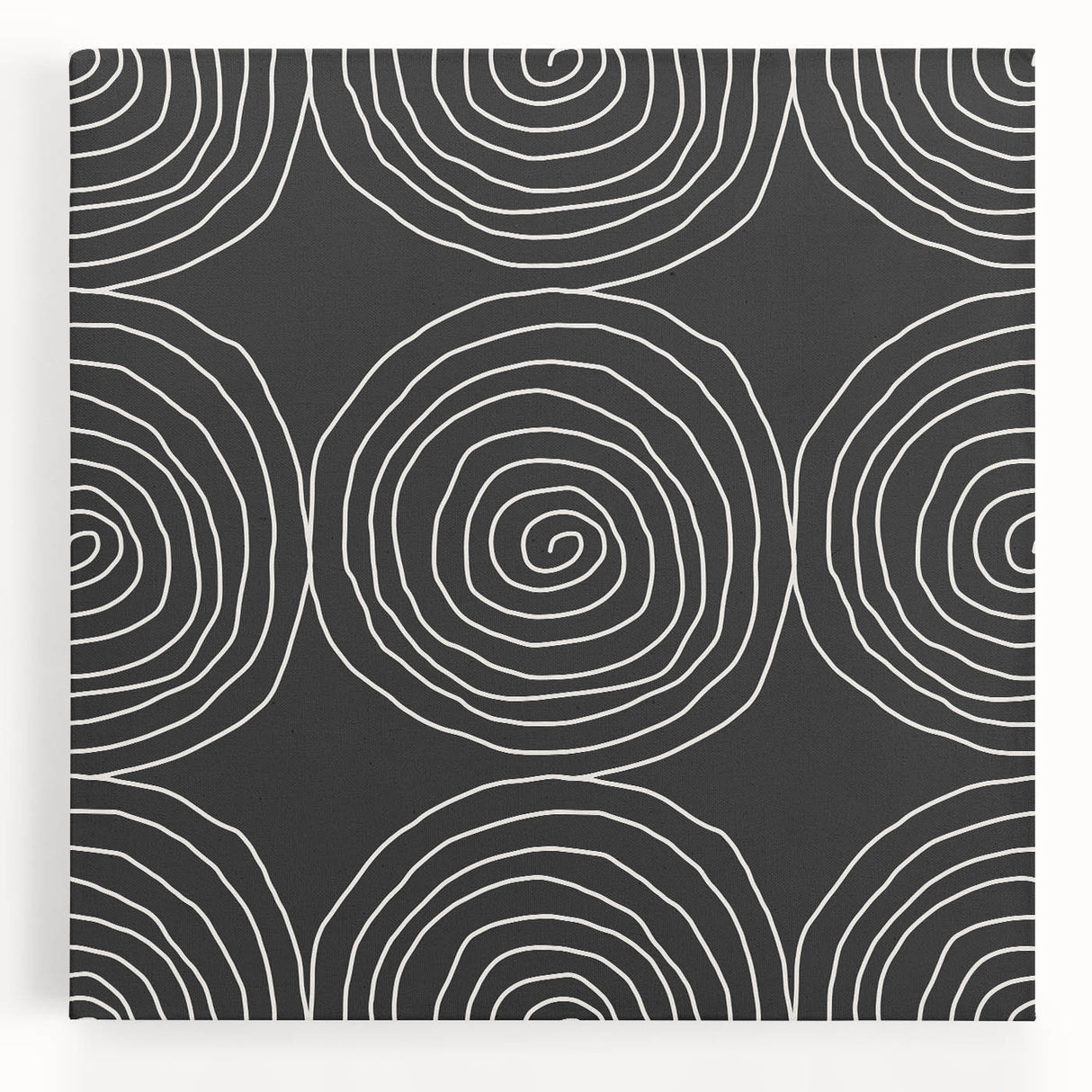 Modern Abstract Wall Art - Black and White Spiral Geometric Print