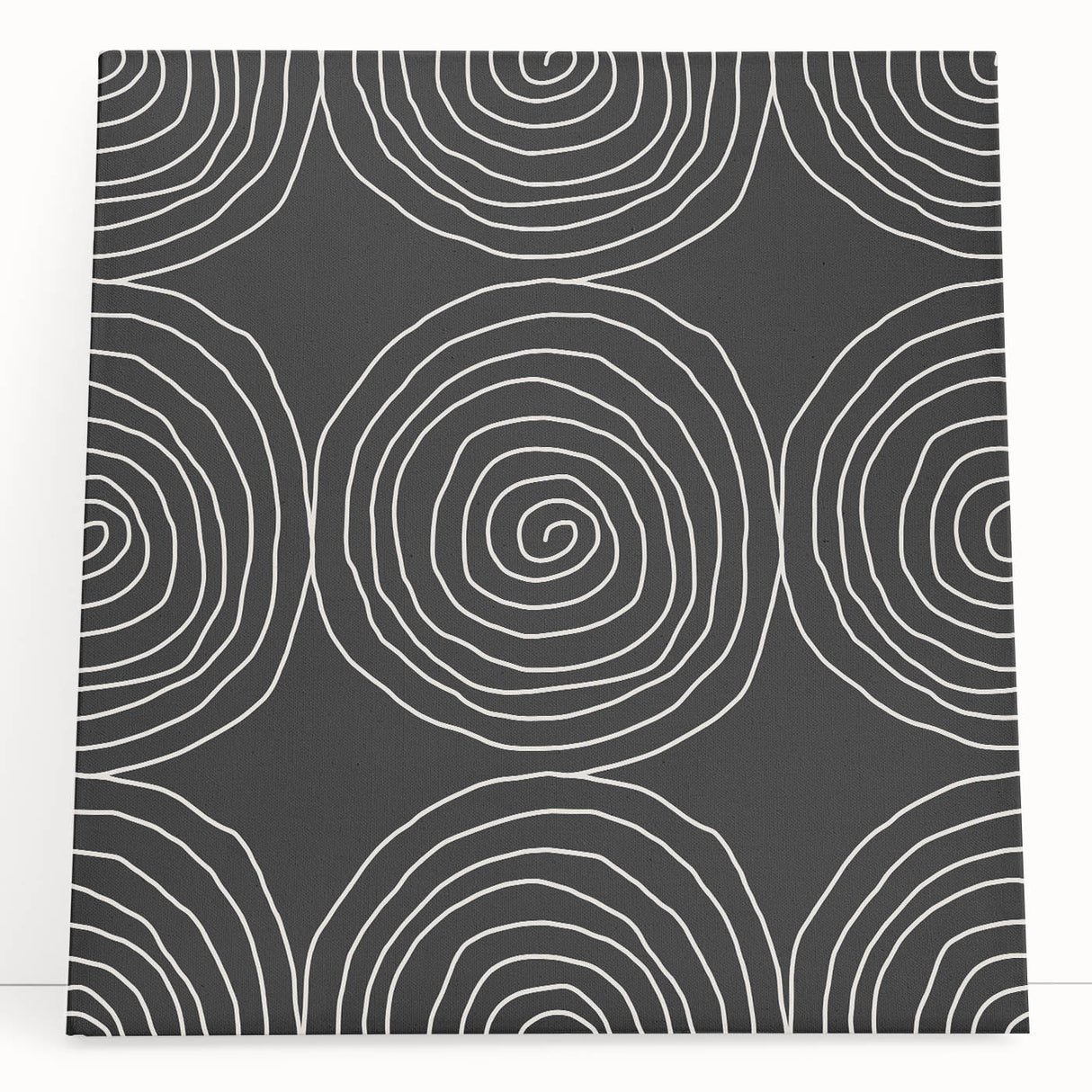 Modern Abstract Wall Art - Black and White Spiral Geometric Print