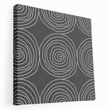 Modern Abstract Wall Art - Black and White Spiral Geometric Print