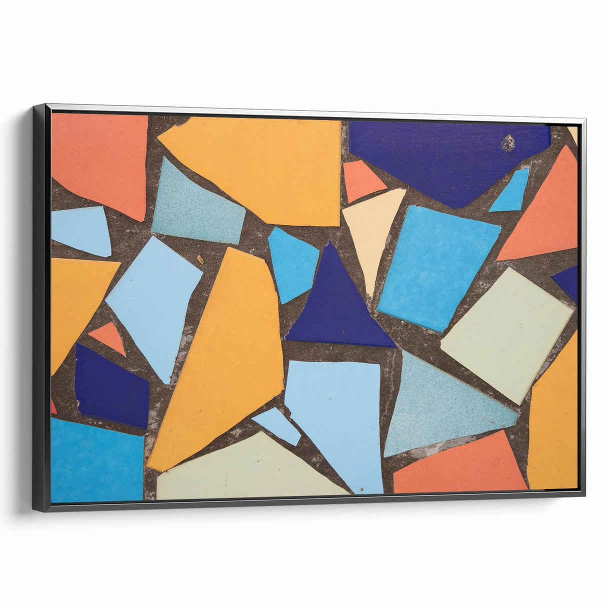 Large Abstract Wall Art – Colorful Geometric Mosaic Painting