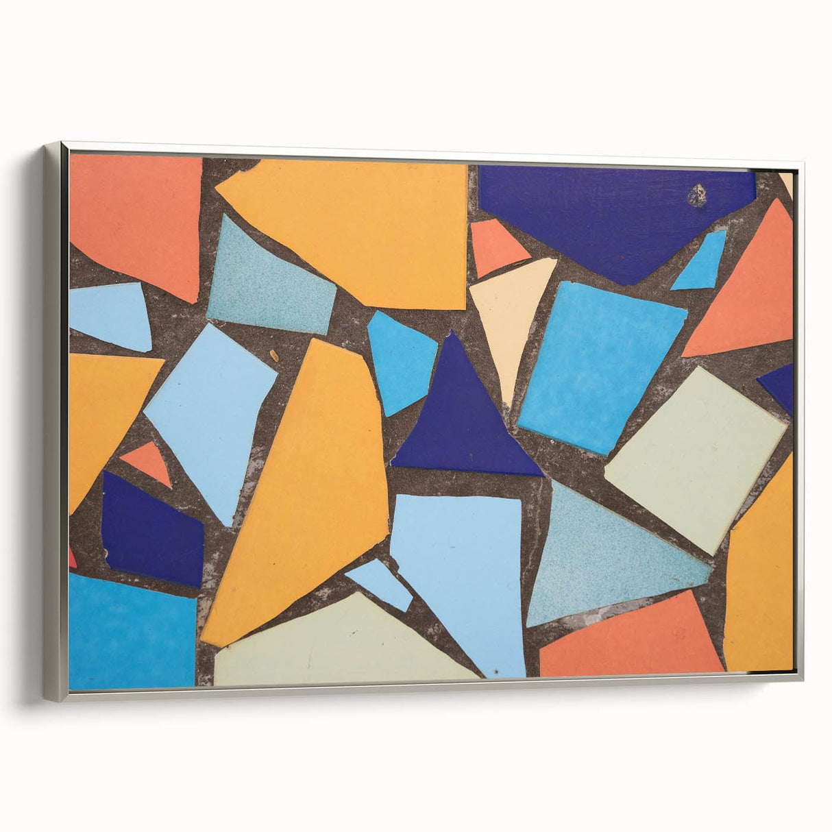 Large Abstract Wall Art – Colorful Geometric Mosaic Painting