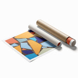 Large Abstract Wall Art – Colorful Geometric Mosaic Painting