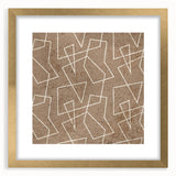 Modern Abstract Canvas Prints – Geometric Line Art on Brown Texture