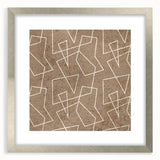 Modern Abstract Canvas Prints – Geometric Line Art on Brown Texture