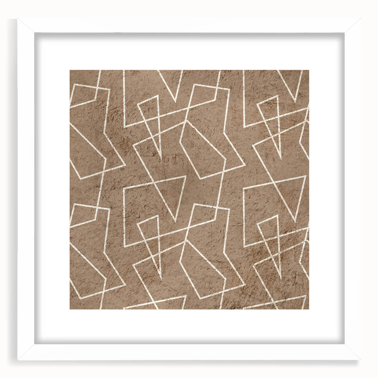 Modern Abstract Canvas Prints – Geometric Line Art on Brown Texture