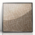 Modern Abstract Canvas Prints – Geometric Line Art on Brown Texture