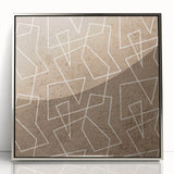 Modern Abstract Canvas Prints – Geometric Line Art on Brown Texture